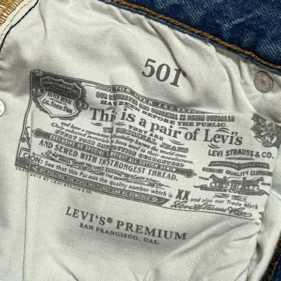 LEVI’S 501 Denim Jeans 100% Cotton Button Fly Size 28 x 30 NEW NWT - Picture 7 of 11
